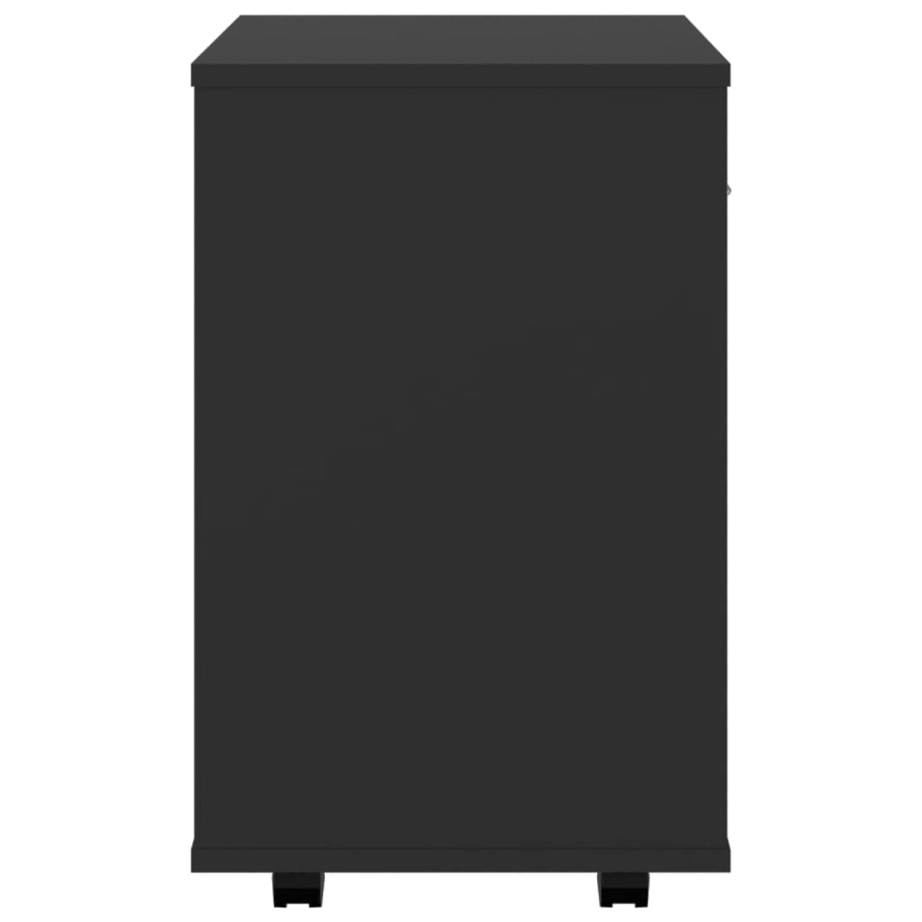vidaXL Spintelė su ratukais, juodos spalvos, 46x36x59cm, MDP