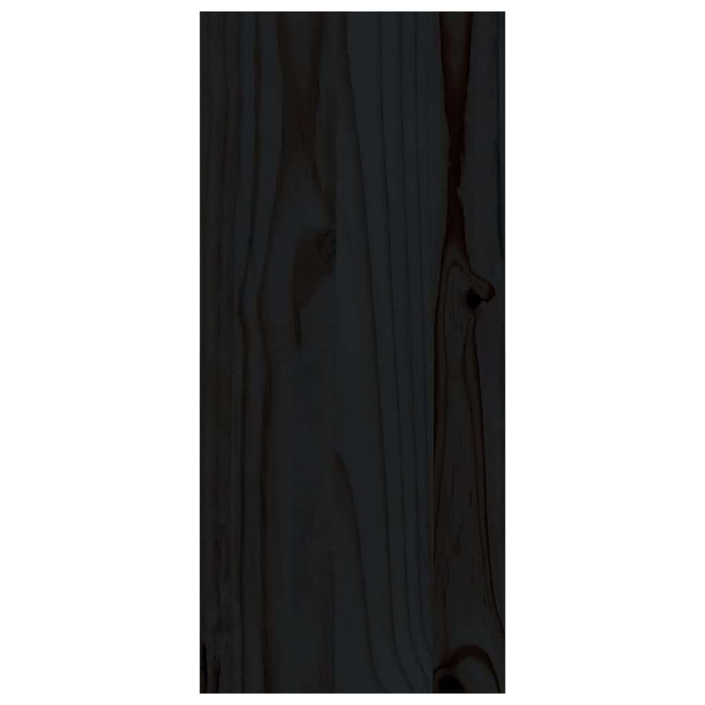 vidaXL Vyno spintelė, juoda, 56x25x56cm, pušies medienos masyvas