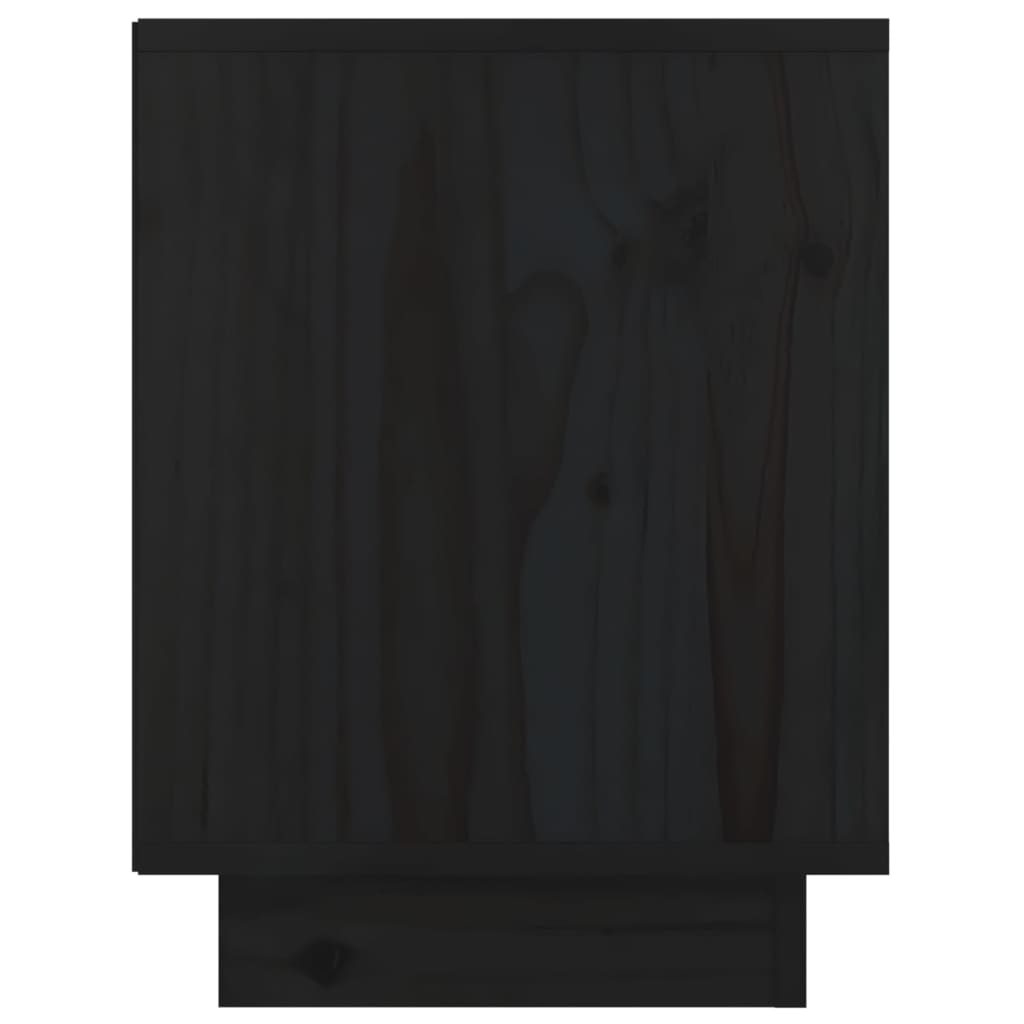 vidaXL Naktinė spintelė, juoda, 40x30x40cm, pušies medienos masyvas