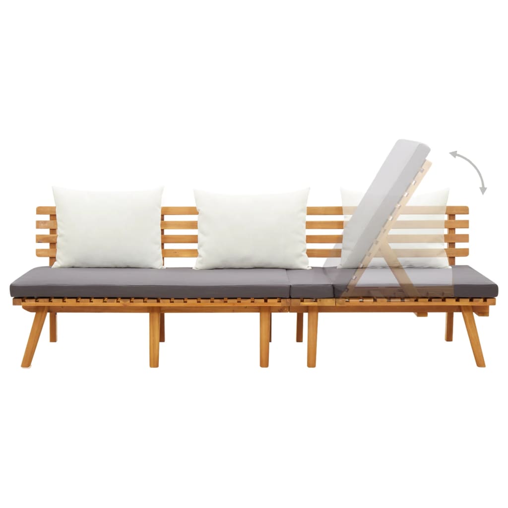 vidaXL Sodo sofa, 200x65cm, akacijos medienos masyvas