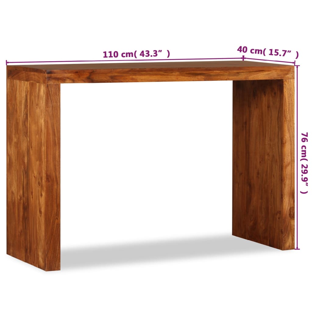 vidaXL Konsolinis staliukas, 110x40x76cm, medienos masyvas