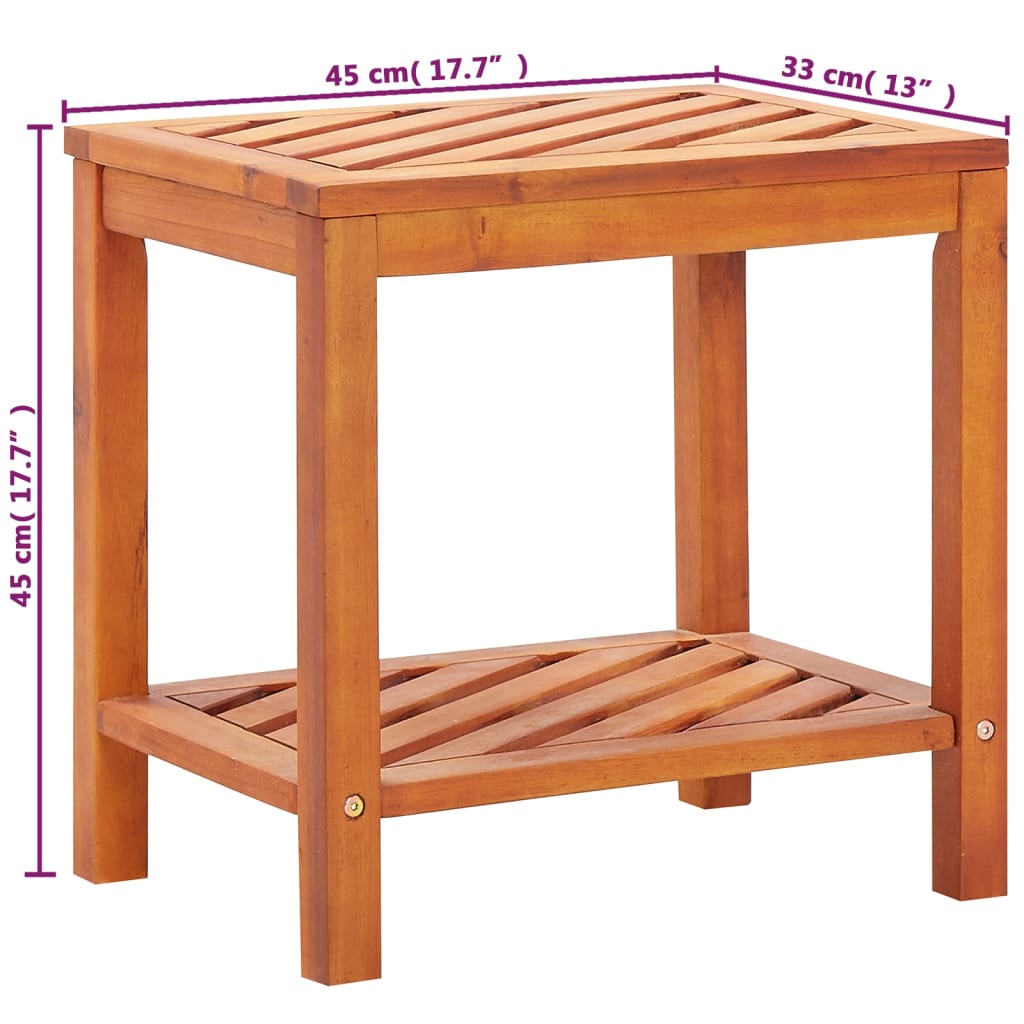 vidaXL Šoninis staliukas, 45x33x45cm, akacijos medienos masyvas