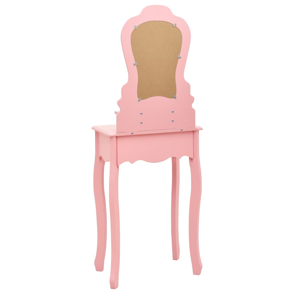 vidaXL Kosmetinio staliuko rinkinys, rožinis, 50x59x136cm, paulovnija