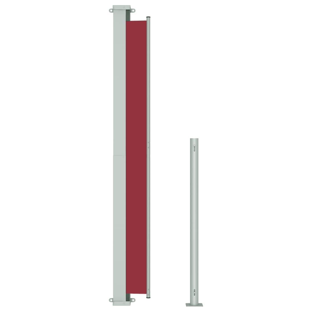vidaXL Ištraukiama šoninė kiemo pertvara, raudonos spalvos, 180x300cm