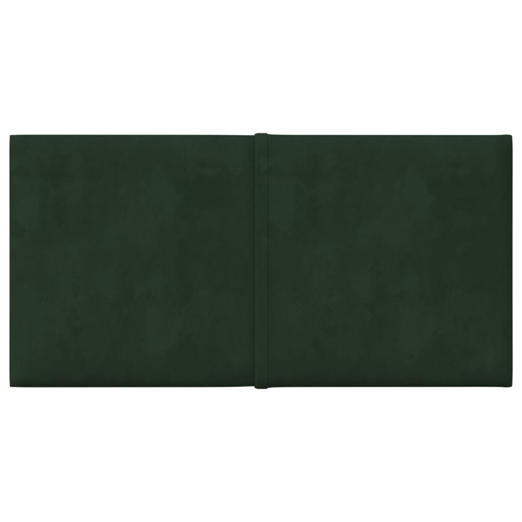 vidaXL Sienų plokštės, 12vnt., žalios, 30x15cm, aksomas, 0,54m²