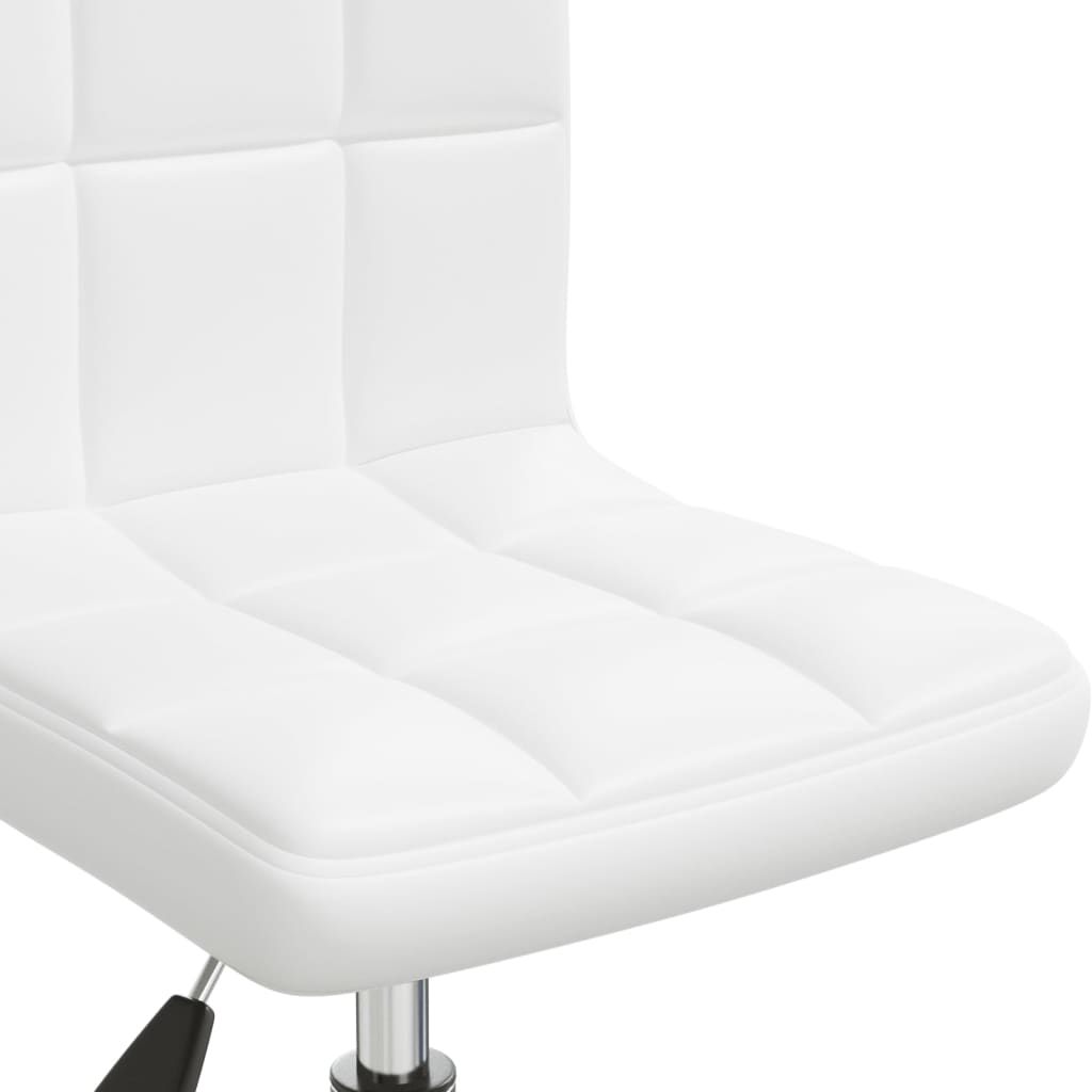 vidaXL Pasukama valgomojo kėdė, baltos spalvos, dirbtinė oda (334333)
