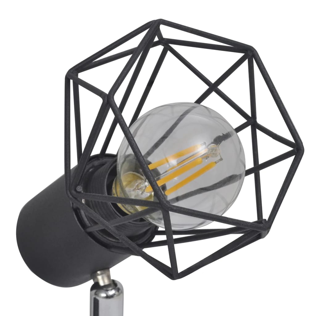 Taškinis šviestuvas su 4 kaitrinėmis LED lemputėmis, juodas