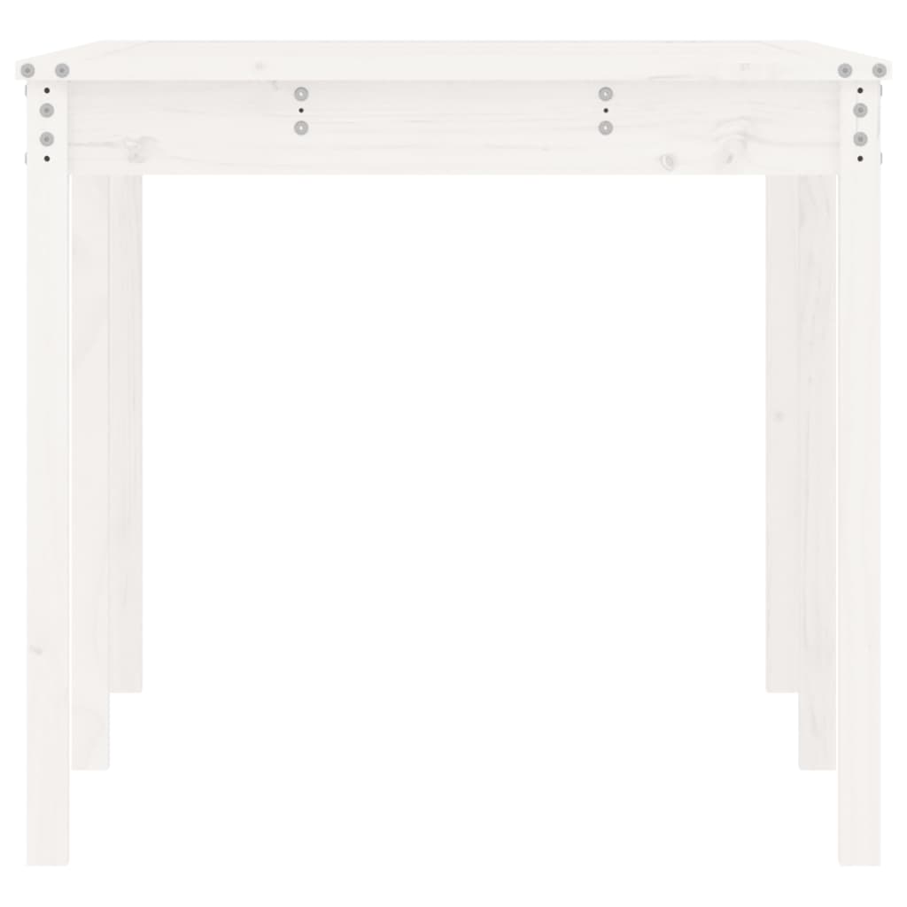 vidaXL Sodo stalas, baltas, 159,5x82,5x76cm, pušies medienos masyvas