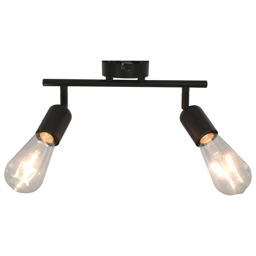 vidaXL Taškinis šviestuvas su 2 lemputėmis, juodas, 2W, E27