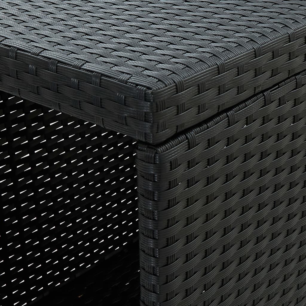 vidaXL Baro staliukas su lentyna, juodas, 120x60x110cm, poliratanas