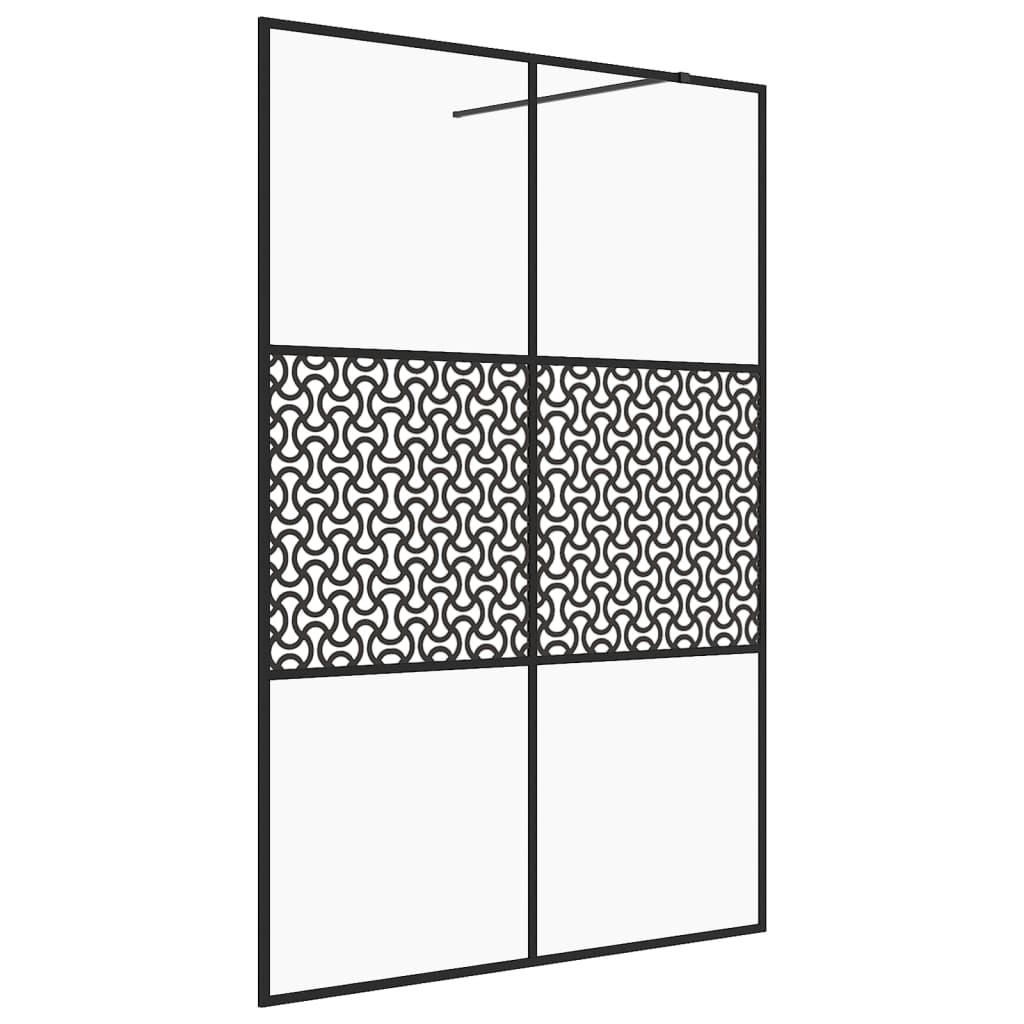 vidaXL Dušo sienelė su skaidriu ESG stiklu, juodos spalvos, 140x195cm