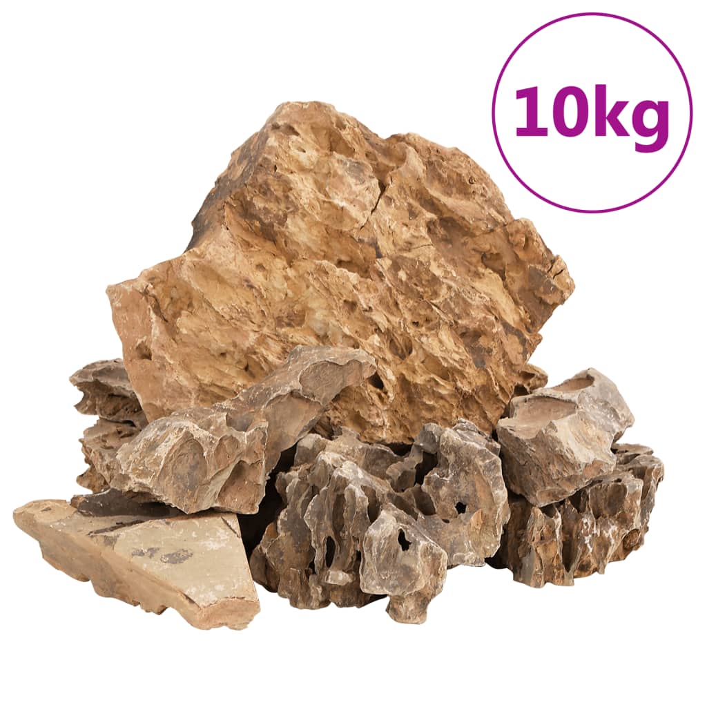 vidaXL Drakono akmenys, rudos spalvos, 10kg, 5–30cm