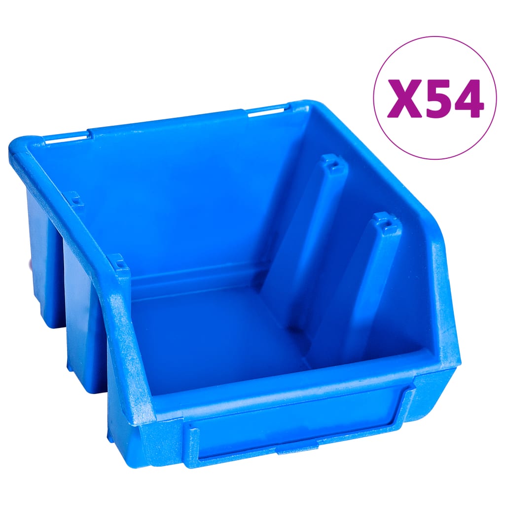 vidaXL Sandėliavimo dėžių rinkinys, 96 dalių, mėlynas