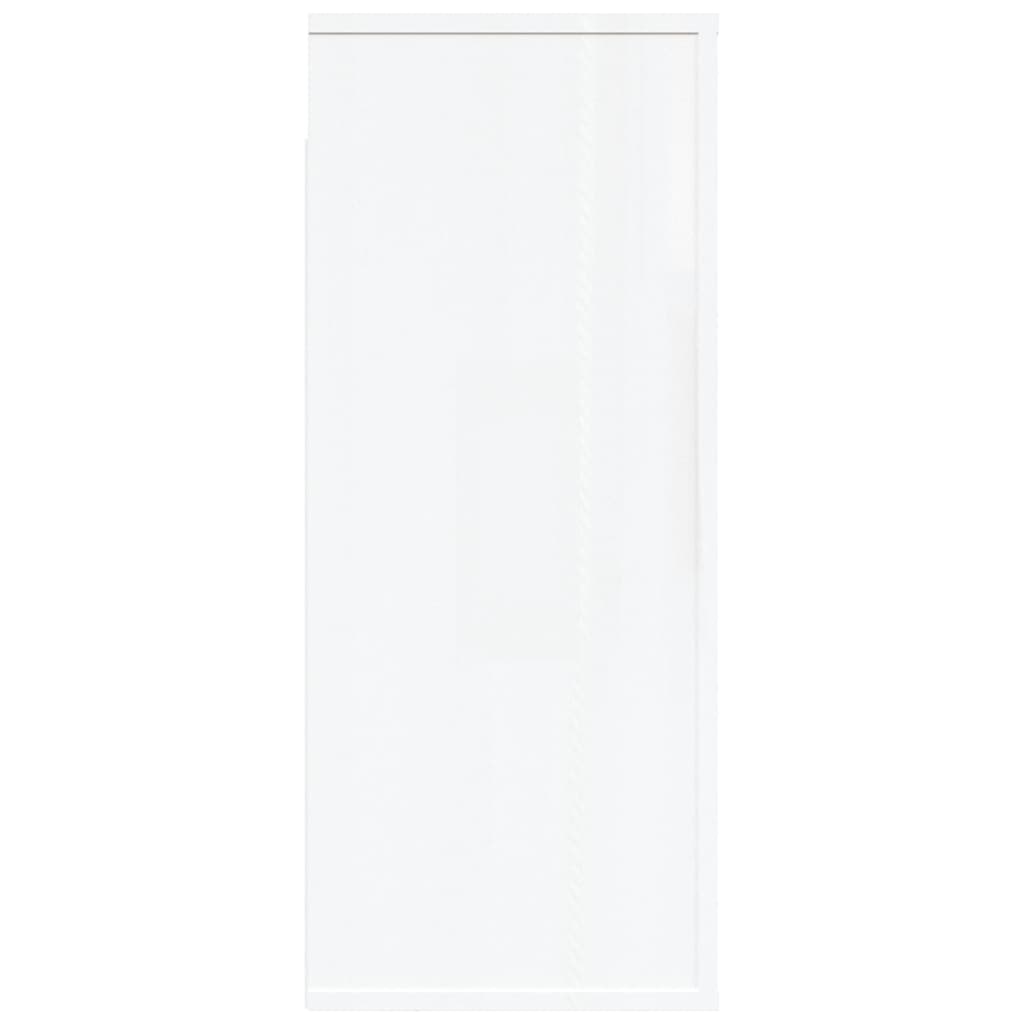 vidaXL Sieninė spintelė, balta, 80x33x80cm, mediena, blizgi