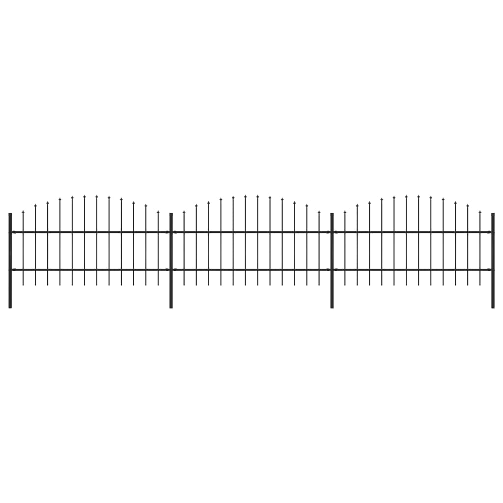 vidaXL Sodo tvora su iečių viršug., juoda, (0,75-1)x5,1m, plienas