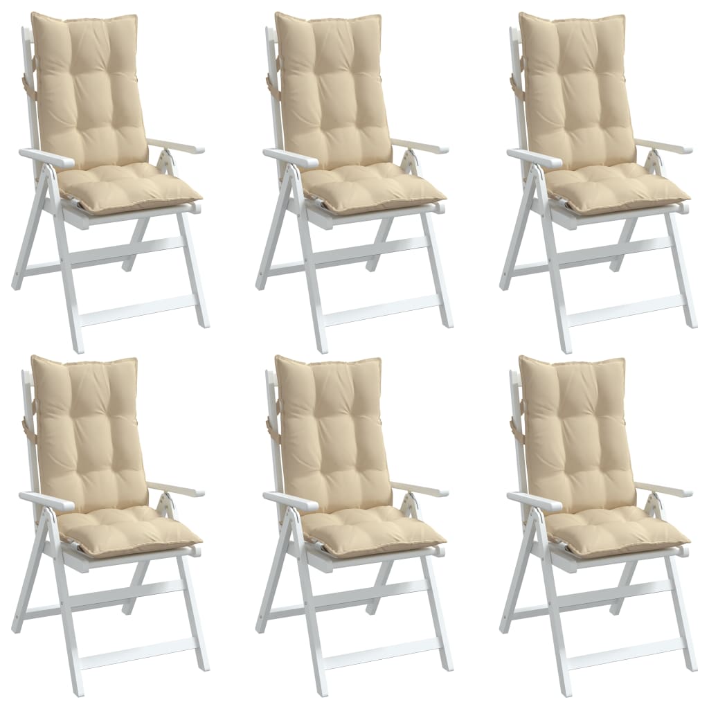 vidaXL Kėdės pagalvėlės, 6vnt., smėlio spalvos, oksfordo audinys