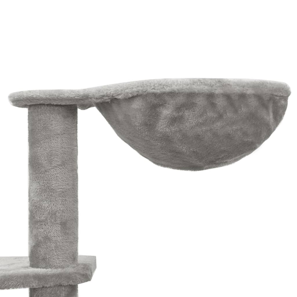 vidaXL Draskyklė katėms su stovais iš sizalio, pilkos spalvos, 191cm