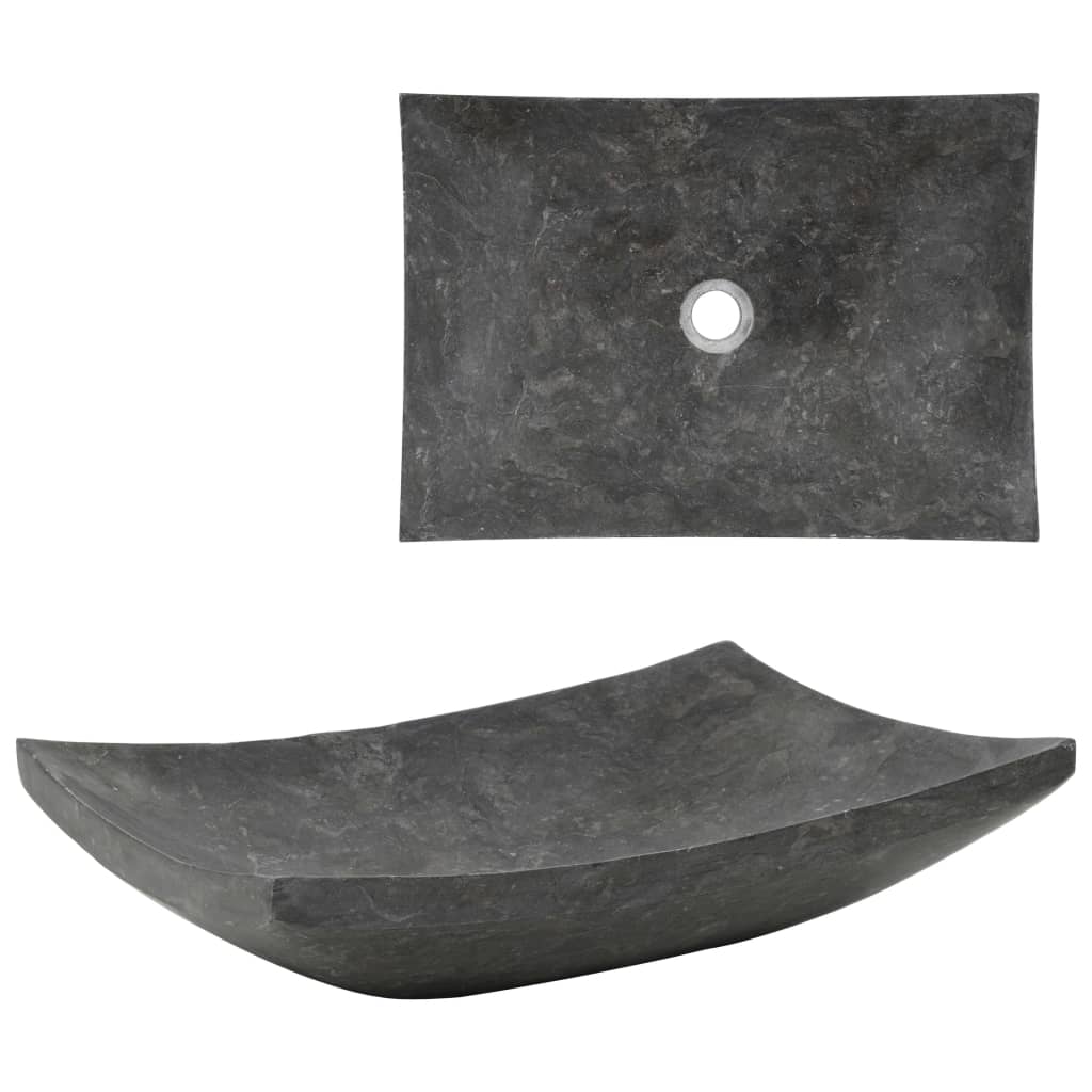 vidaXL Kriauklė, juodos spalvos, 50x35x12cm, marmuras