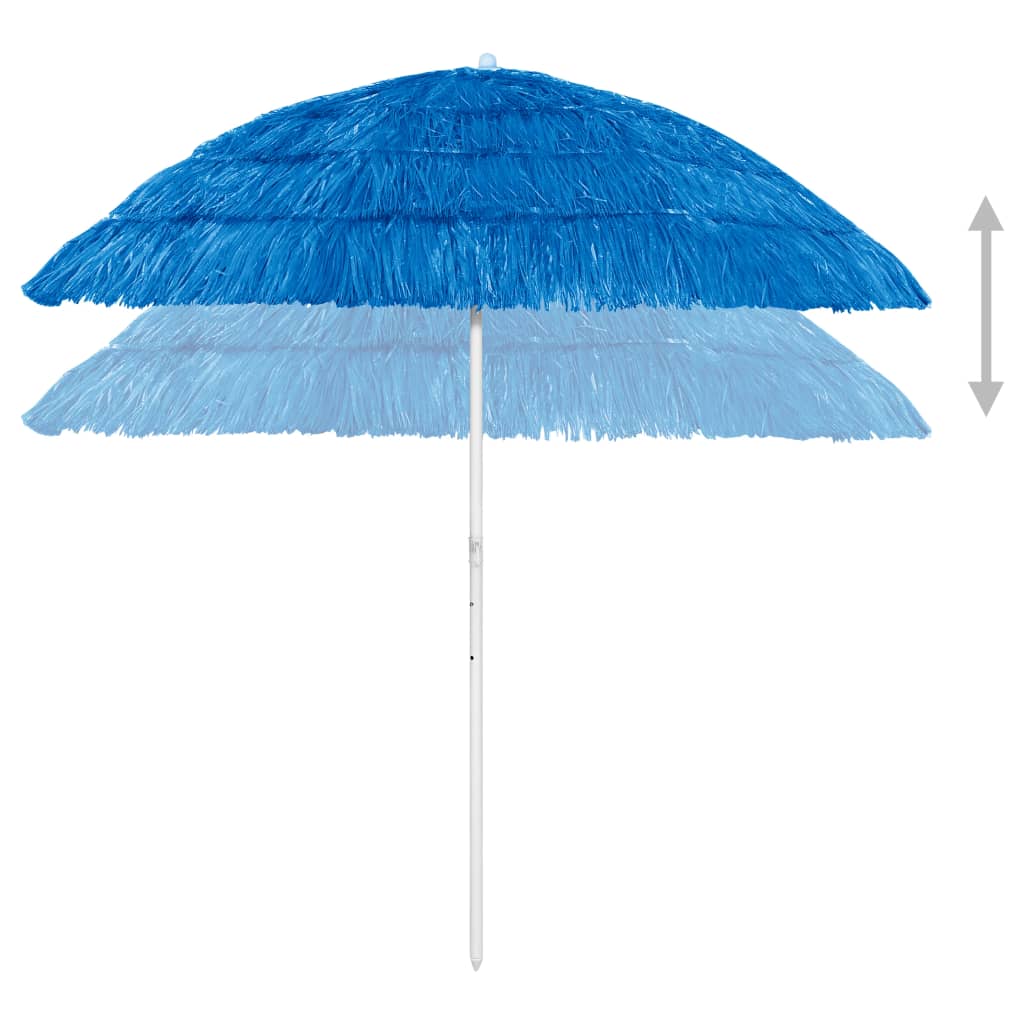 vidaXL Paplūdimio skėtis, mėlynos spalvos, 240cm, havajietiško dizaino