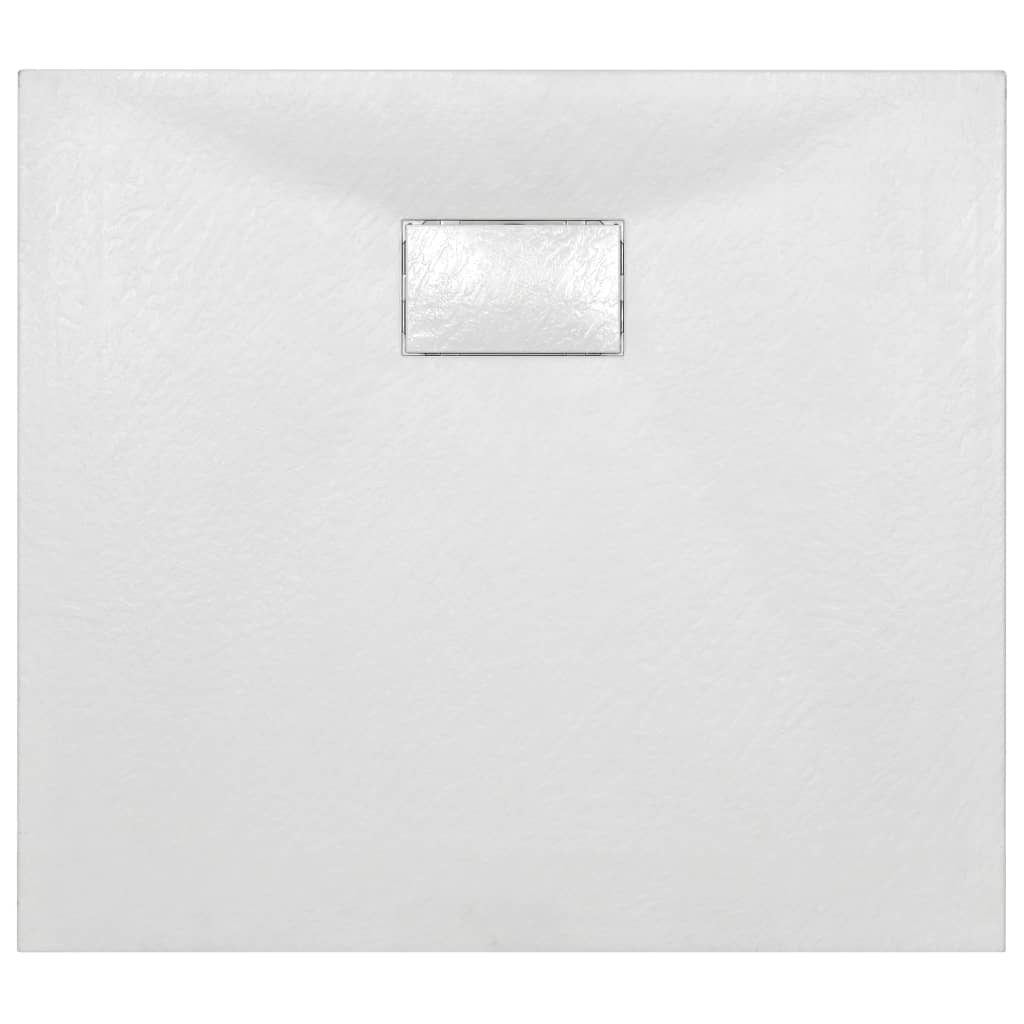 vidaXL Dušo padėklas, baltos spalvos, 90x80 cm, lieto lakšto junginys