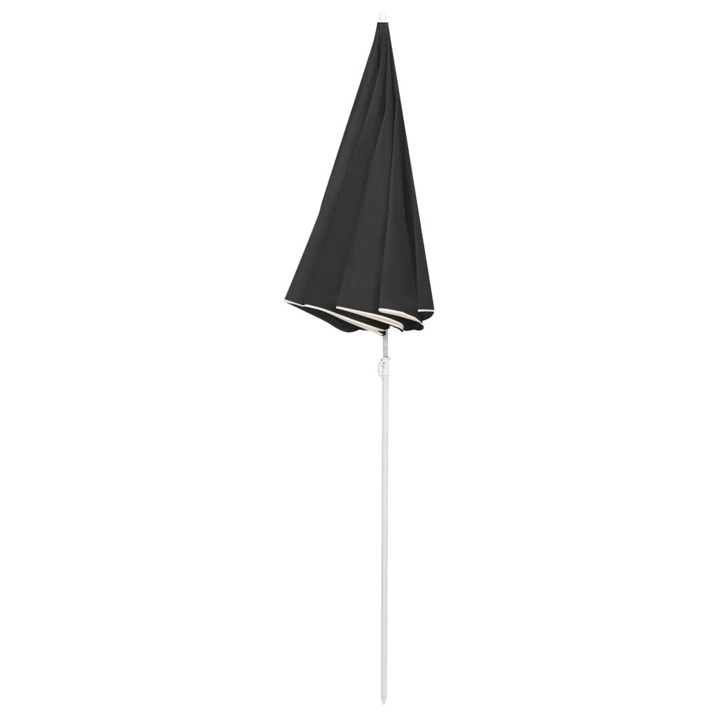vidaXL Lauko skėtis su plieniniu stulpu, antracito spalvos, 180cm