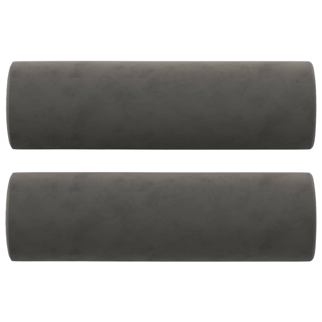 vidaXL Sofos komplektas su pagalvėmis, 2 dalių, pilkas, aksomas