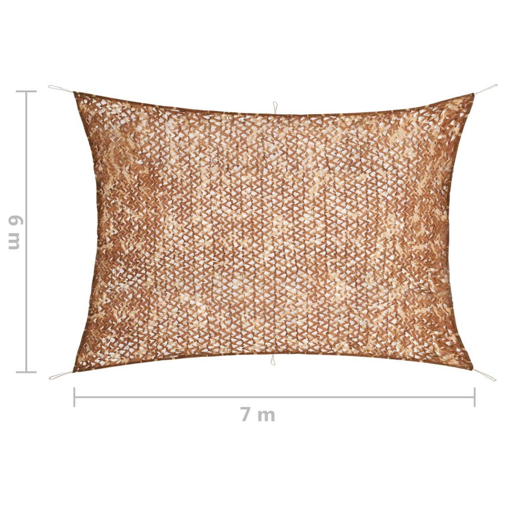 vidaXL Kamufliažinis tinklas su laikymo krepšiu, smėlio spalvos, 6x7m