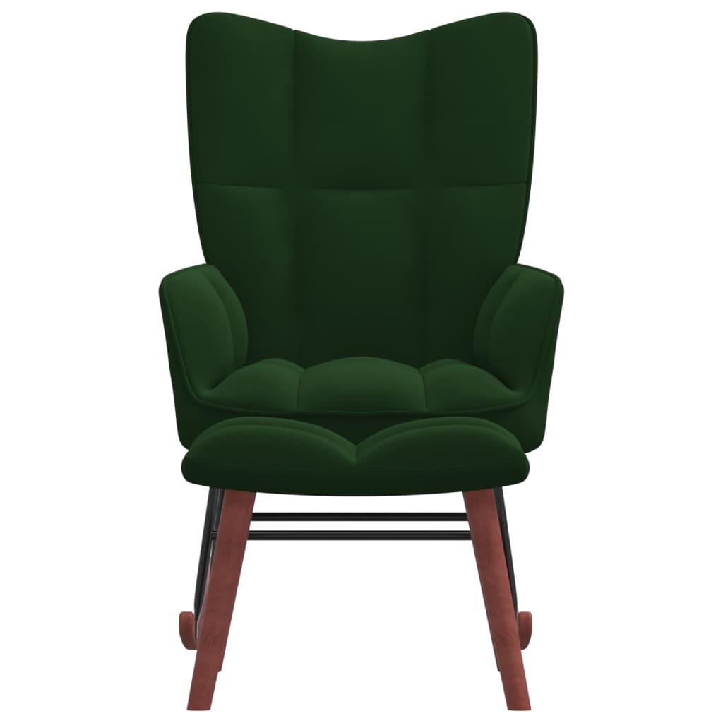vidaXL Supama kėdė su pakoja, tamsiai žalios spalvos, aksomas