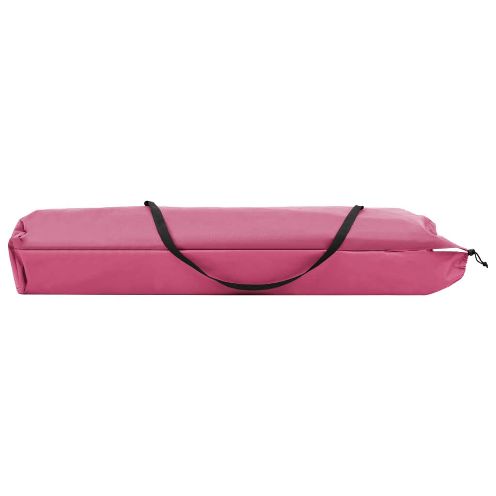 vidaXL Dvivietis sulankstomas saulės gultas, rožinės spalvos, plienas