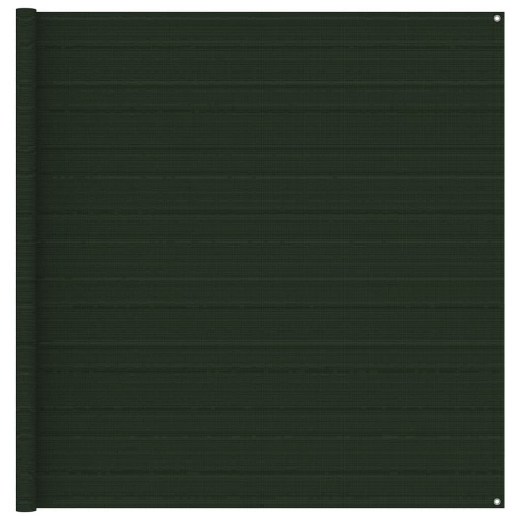 vidaXL Palapinės kilimėlis, tamsiai žalios spalvos, 200x400cm