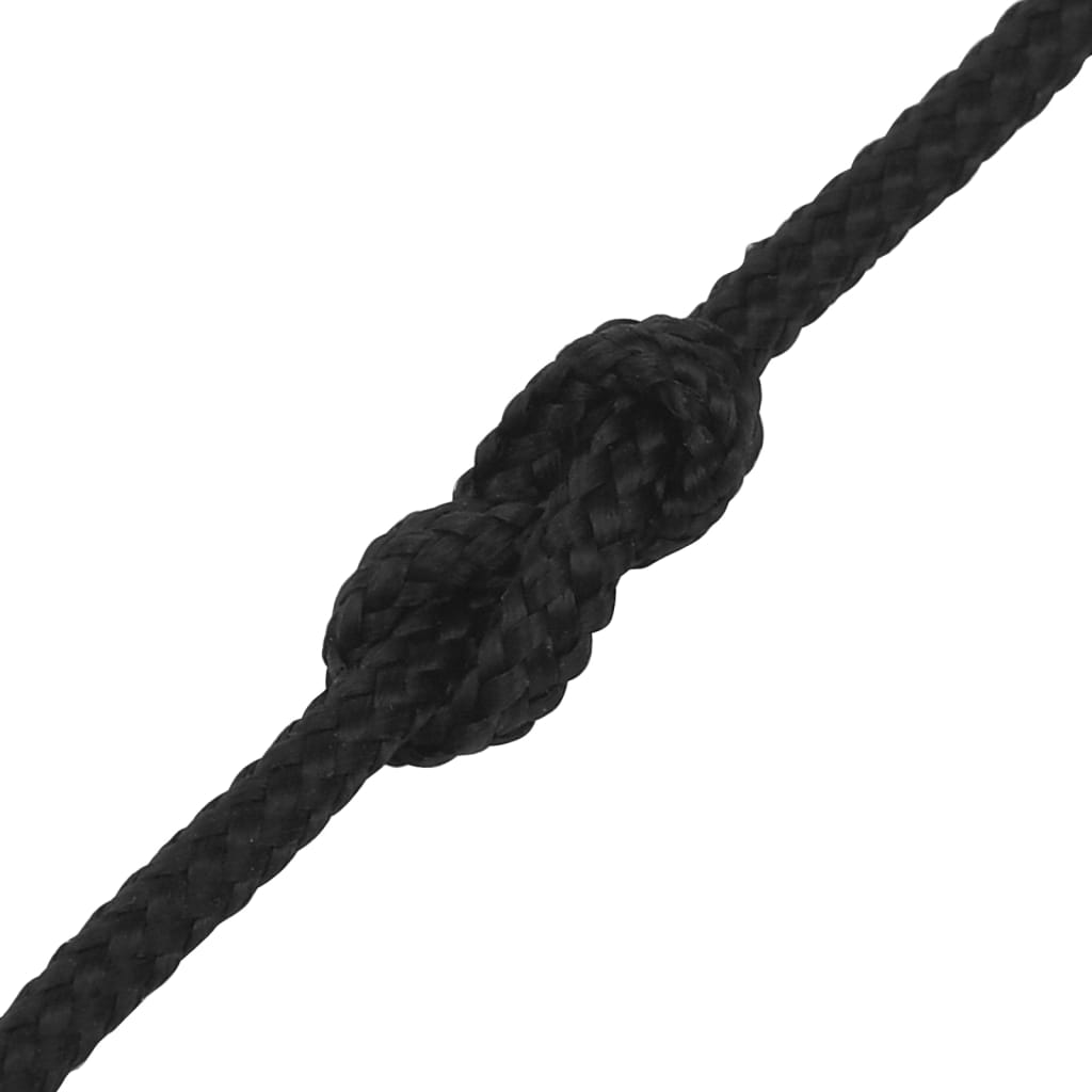 vidaXL Valties virvė, visiškai juoda, 2mm, 250m, polipropilenas