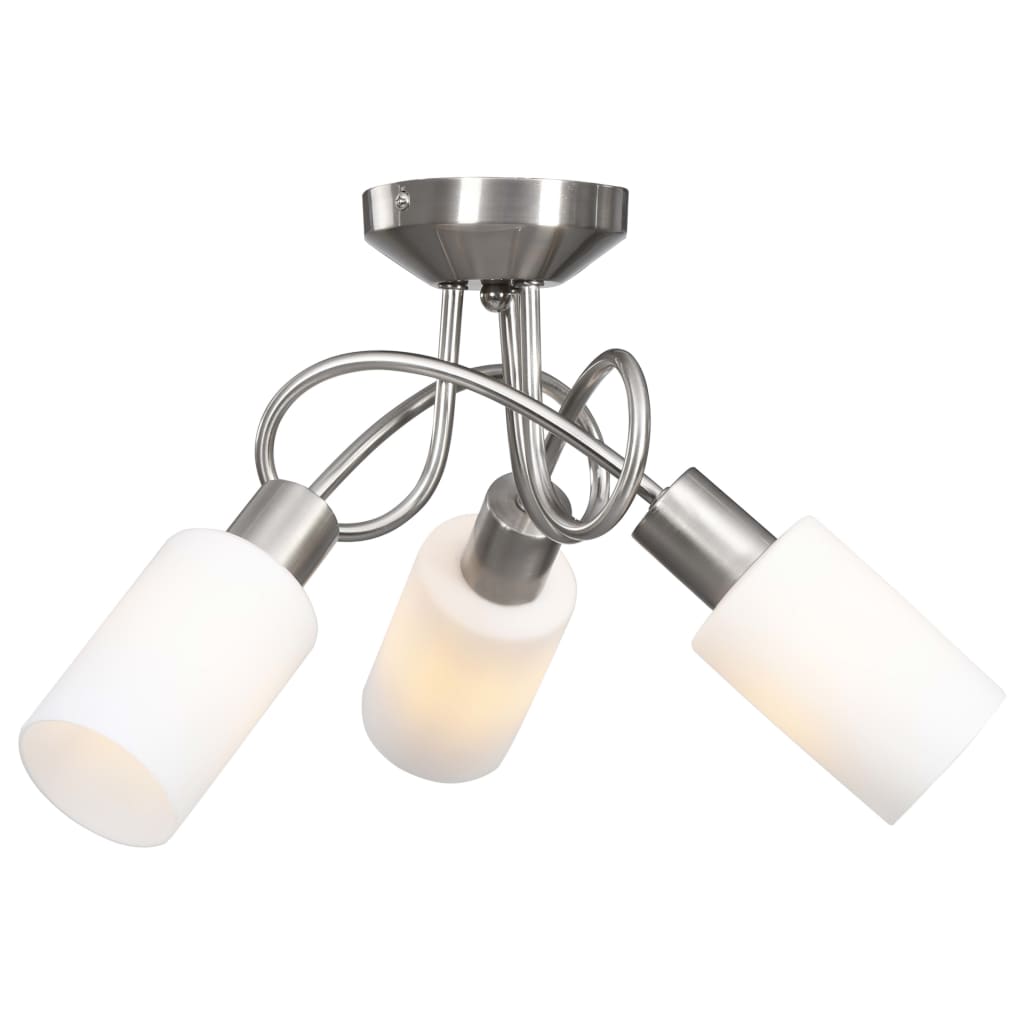 vidaXL Lubinis šviestuvas su keramikiniais gaubtais, 3xE14 lemputėms