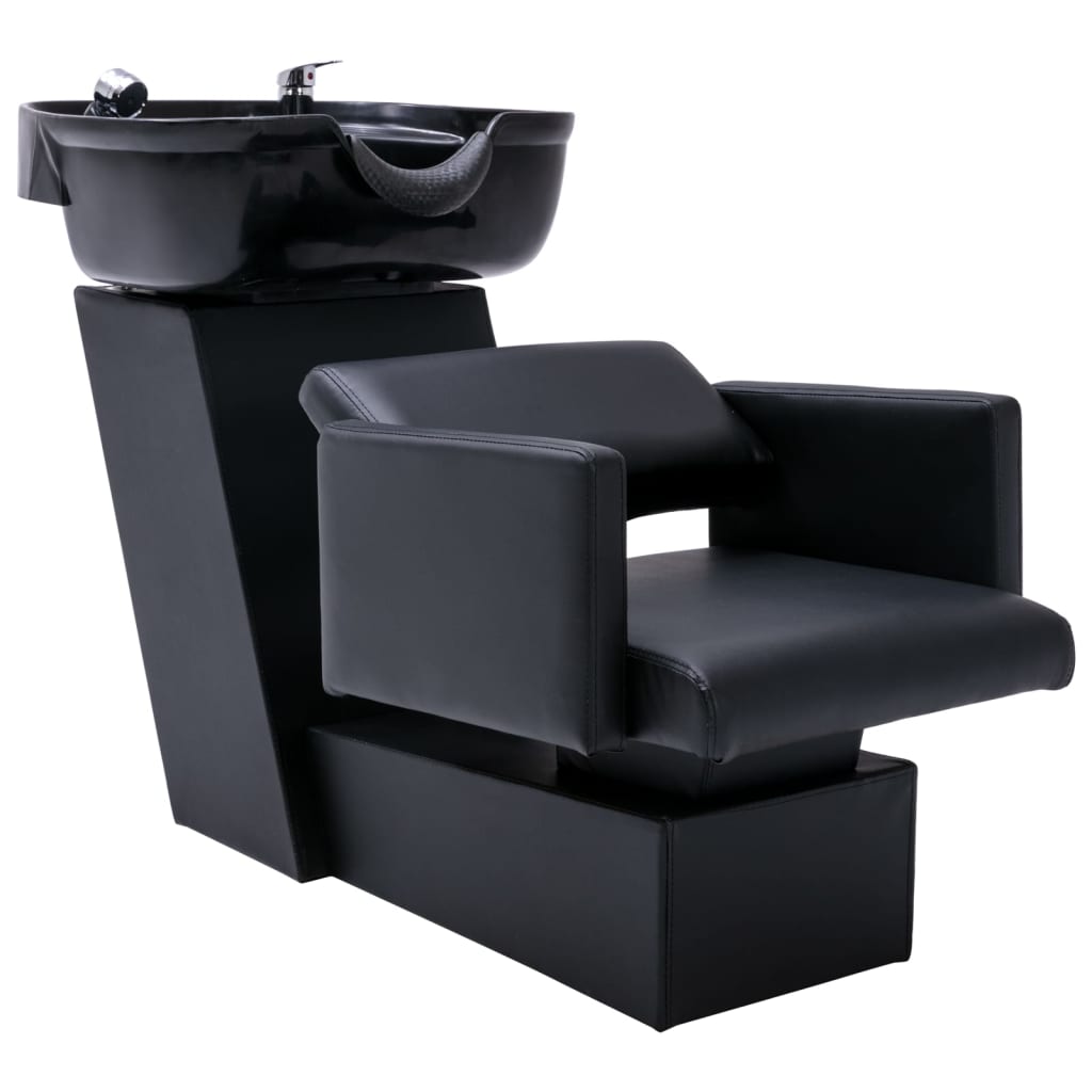 vidaXL Kirpyklos kėdė su plautuve ir grožio salono kėde, dirbtinė oda