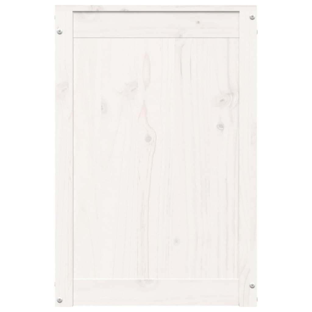 vidaXL Skalbinių dėžė, balta, 44x44x66cm, pušies medienos masyvas
