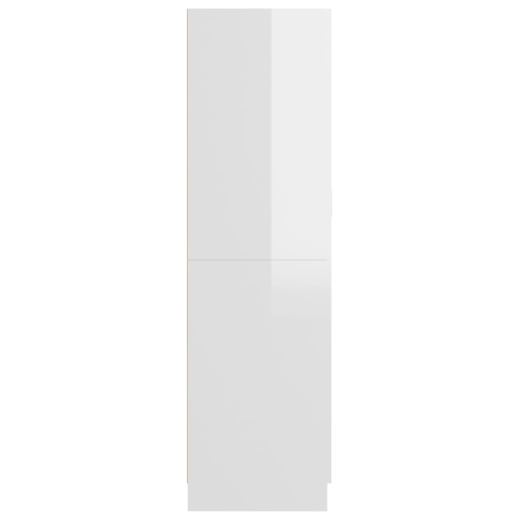 vidaXL Drabužių spinta, balta, 82,5x51,5x180cm, MDP, ypač blizgi