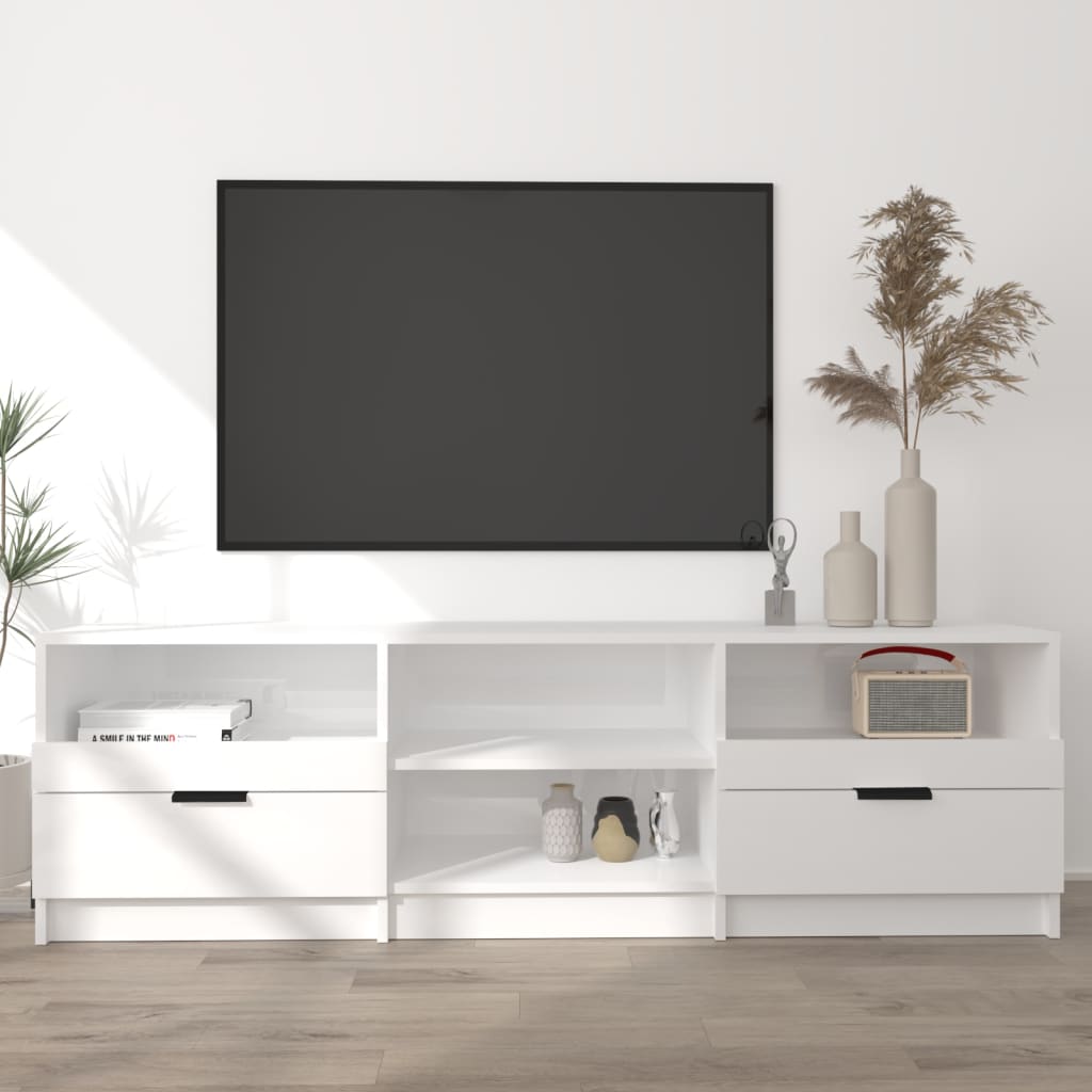 vidaXL Televizoriaus spintelė, balta, 150x33,5x45cm, mediena, blizgi