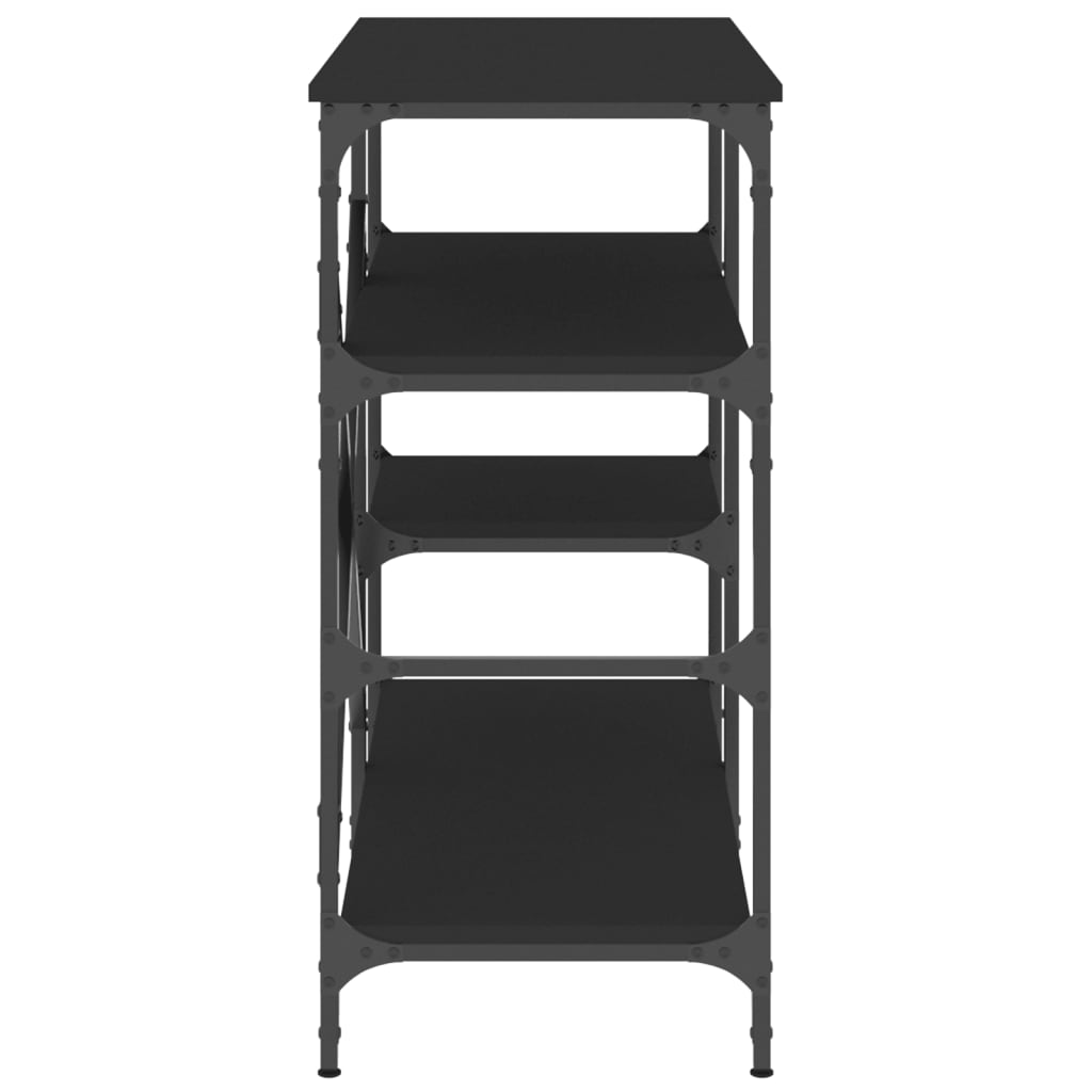 vidaXL Virtuvės lentyna, juoda, 90x40x84cm, apdirbta mediena/metalas