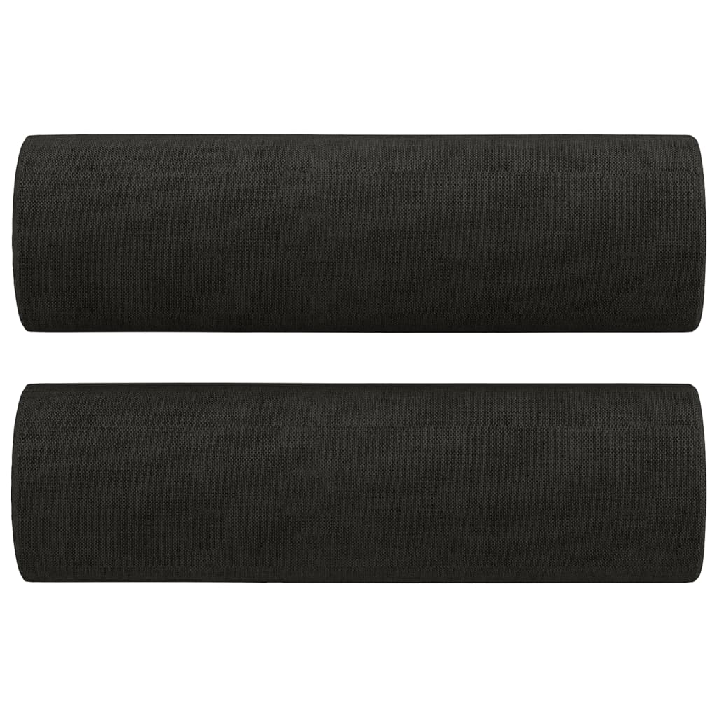 vidaXL Sofos komplektas su pagalvėmis, 2 dalių, juodas, audinys