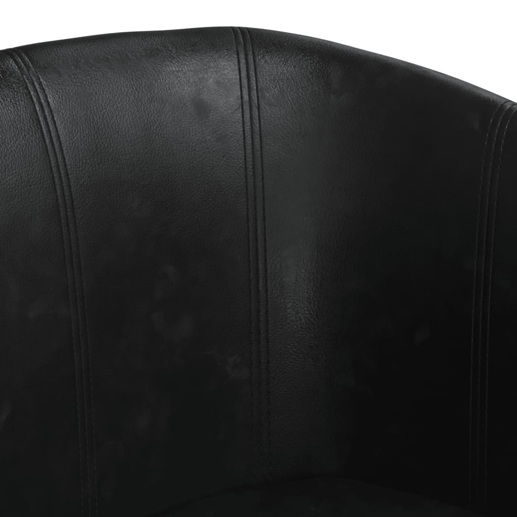 vidaXL Krėslas su pakoja, juodos spalvos, dirbtinė oda