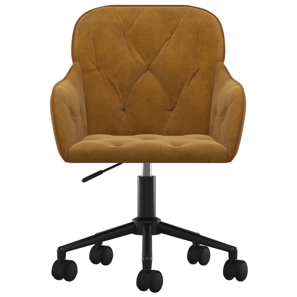 vidaXL Pasukama biuro kėdė, rudos spalvos, aksomas