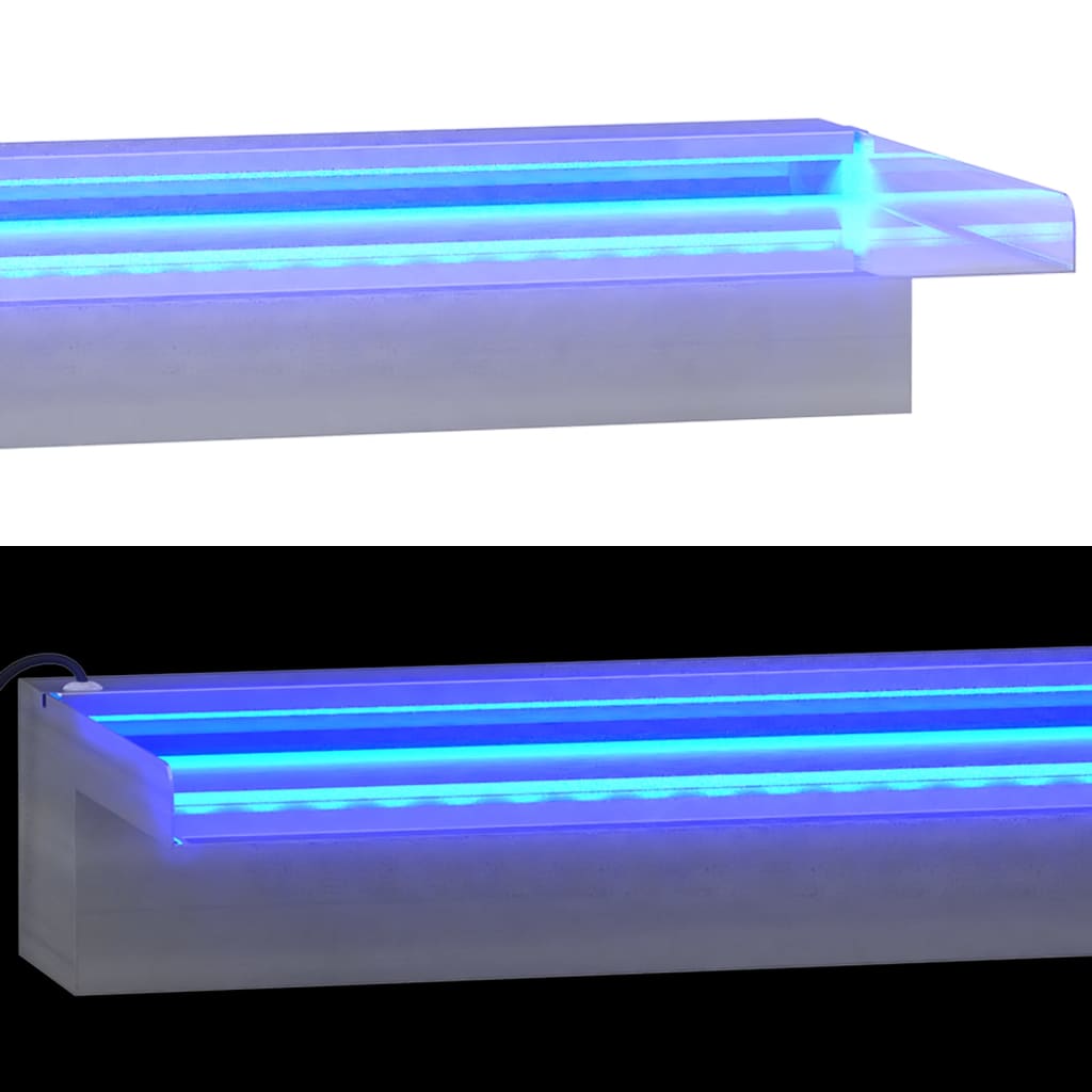 vidaXL Krioklys su įvairių spalvų LED lemputėmis, 45cm, plienas