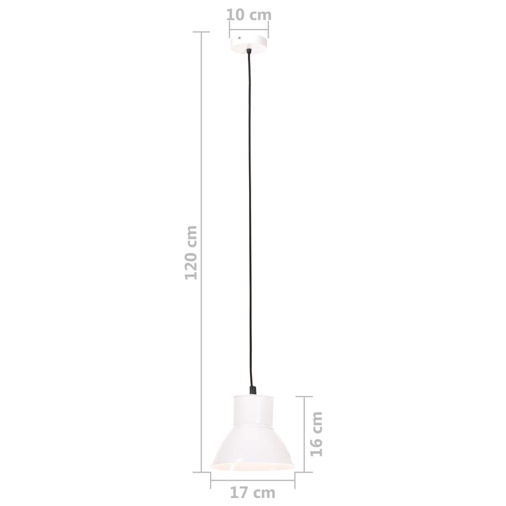 vidaXL Pakabinamas šviestuvas, baltas, 17cm, 25W, apskritas, E27