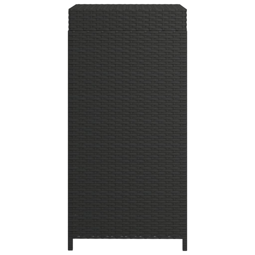 vidaXL Šiukšliadėžė, juodos spalvos, 40x40x80cm, poliratanas