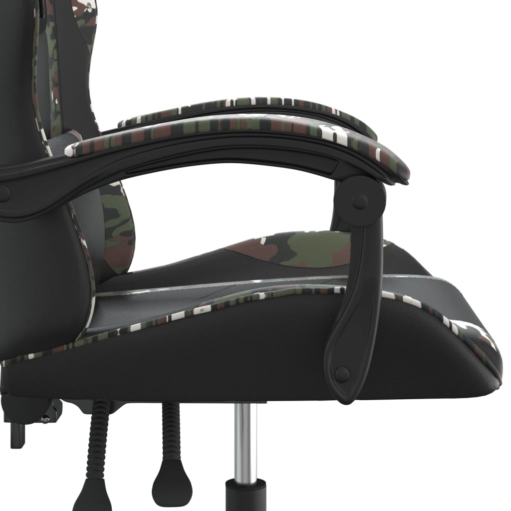 vidaXL Pasukama žaidimų kėdė, juoda ir kamufliažinė, dirbtinė oda