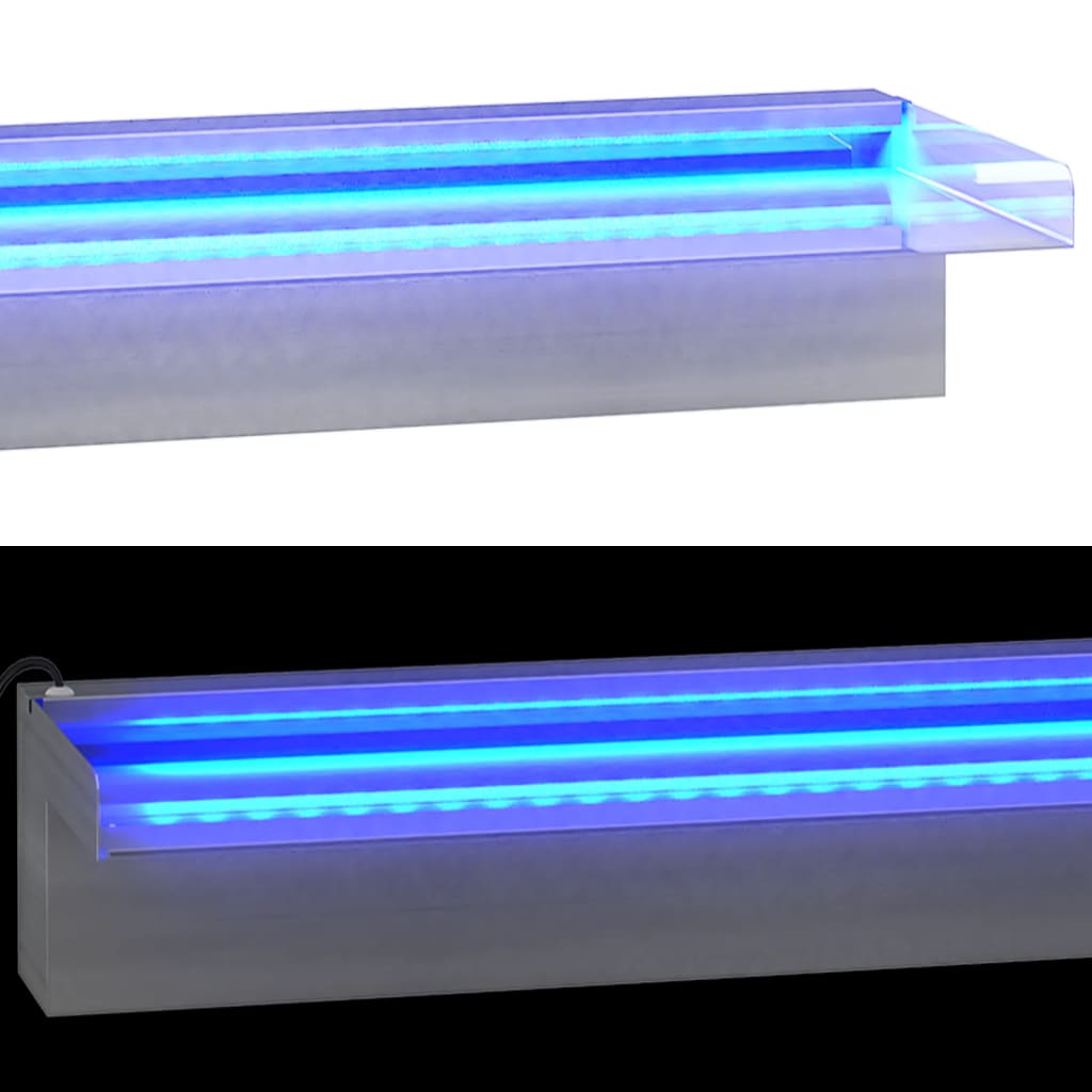 vidaXL Krioklys su įvairių spalvų LED lemputėmis, 60cm, plienas
