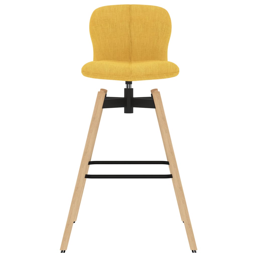 vidaXL Pasukamos baro kėdės, 2vnt., geltonos spalvos, audinys