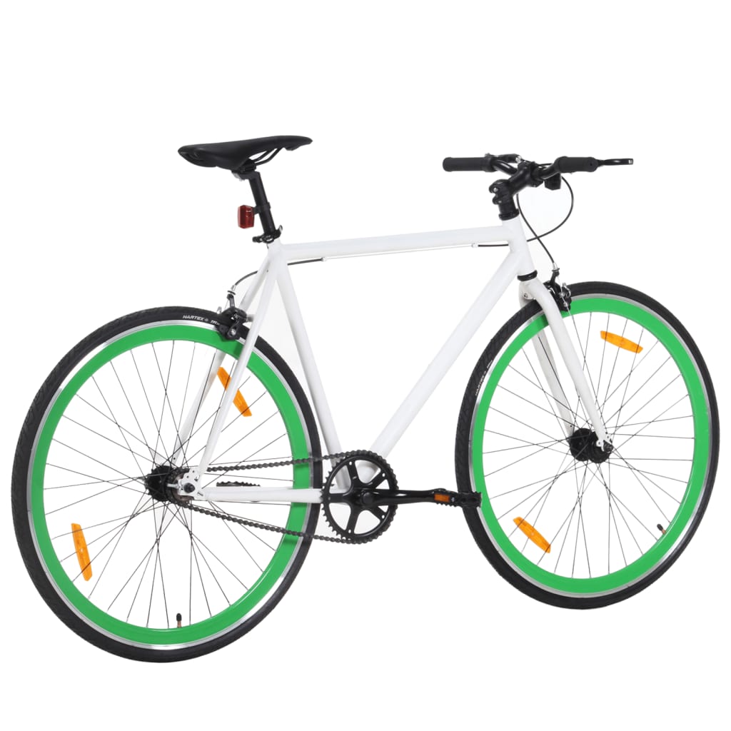 vidaXL Fiksuotos pavaros dviratis, baltas ir žalias, 700c, 51cm