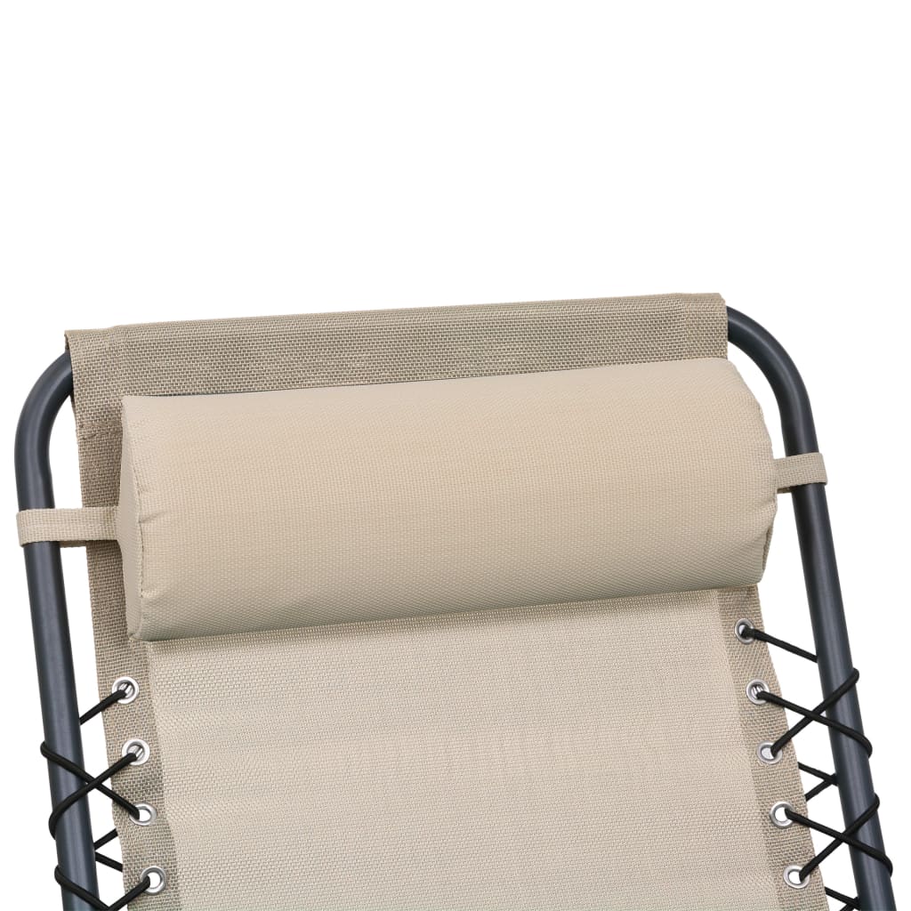 vidaXL Terasos kėdės atrama galvai, kreminė, 40x7,5x15cm, tekstilenas