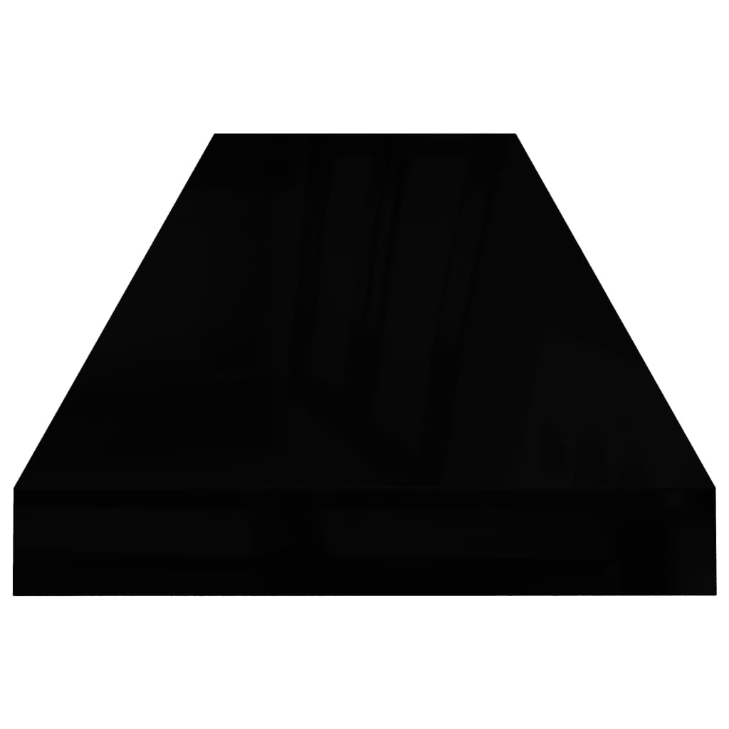 vidaXL Pakabinama sieninė lentyna, juoda, 90x23,5x3,8cm, MDF, blizgi