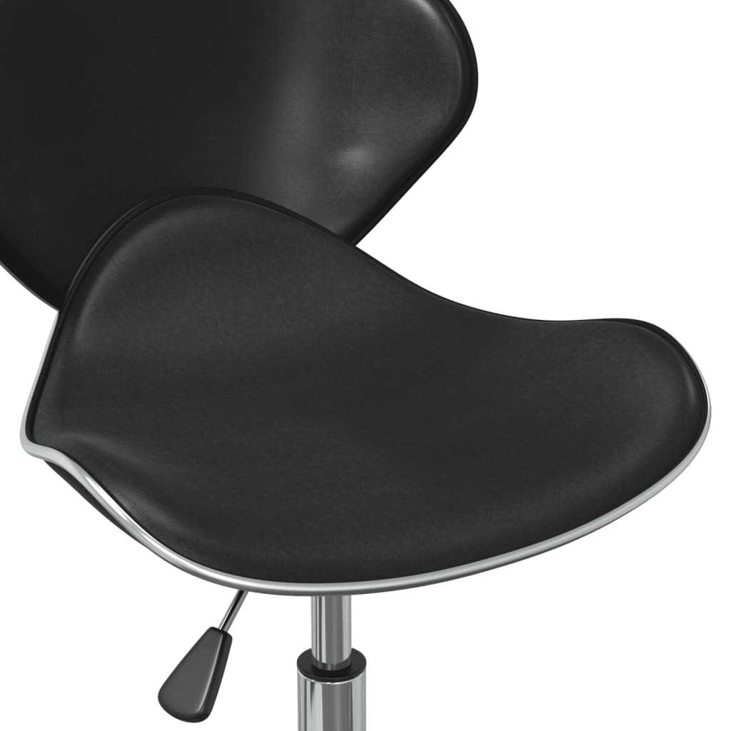 vidaXL Valgomojo kėdės, 4vnt., juodos, dirbtinė oda, pasukamos